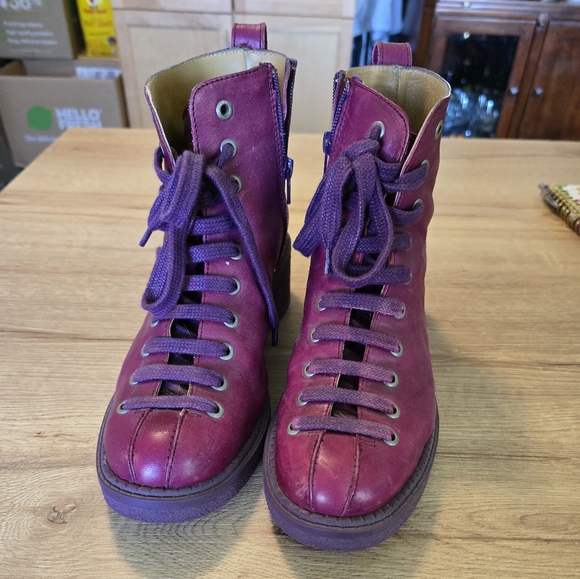 Wanderer Purple Lace-Up Ankle Boots - Picture 3 of 5